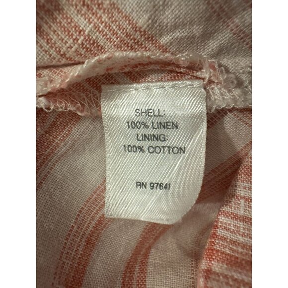 J. Jill Coral Plaid Linen Sleeveless Maxi Dress Size 4X 26 28 Summer Plus Cruise - Picture 8 of 9